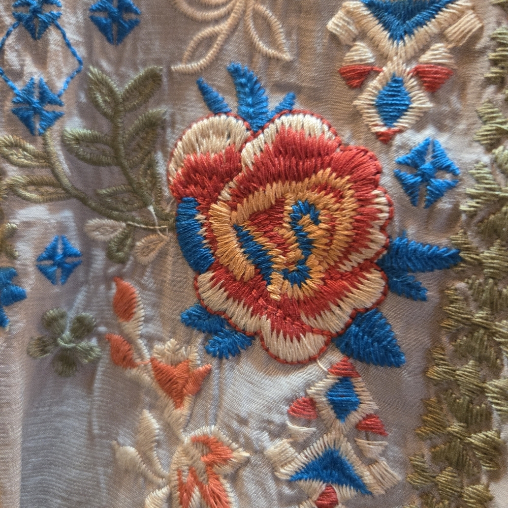 Andree By Unit Light Grey Button Up Embroidered B… - image 3